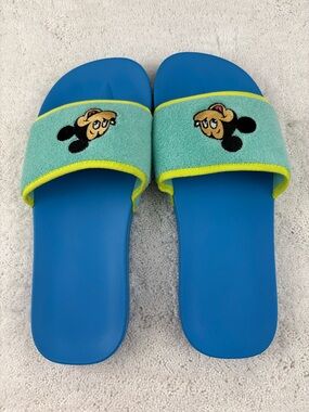 Disney Mickey Mouse Slide Sandals with a Embroidered Mickey Mouse Face on Strap